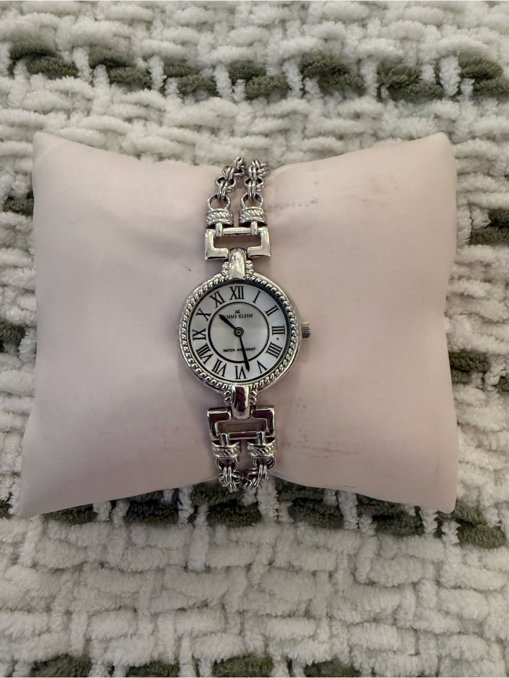 Anne Klein Silver-Tone Roman Numeral Bracelet Watch